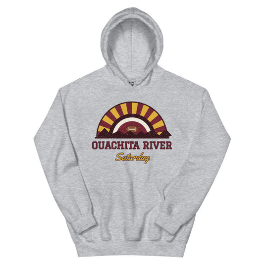 Ouachita River Saturday Hoodie in sport grey, front