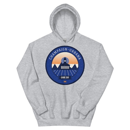 Prairie Orange & Blue Game Day Hoodie in sport grey, front