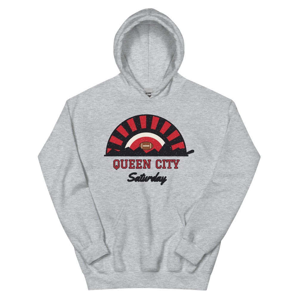 Queen City Saturday Hoodie in sport grey, front