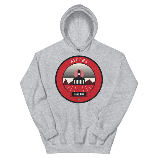 Red & Black Classic Town Game Day Hoodie in sport grey, front