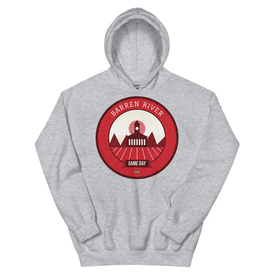 Red & White River Heights Game Day Hoodie in sport grey, front