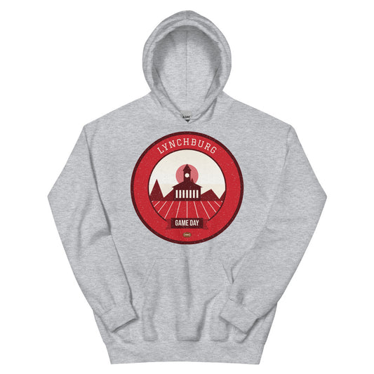 Red, White & Blue Sunrise Game Day Hoodie in sport grey, front