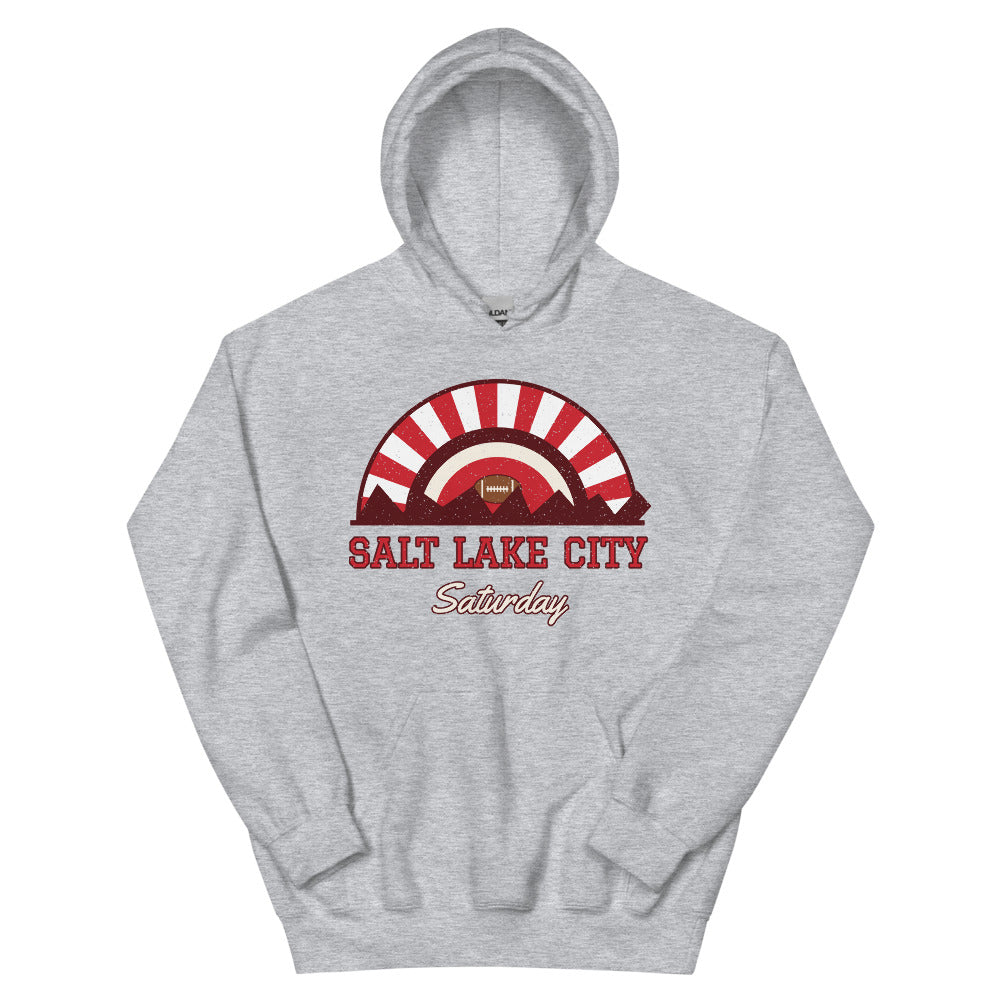 Salt Lake City Saturday Hoodie in sport grey, front
