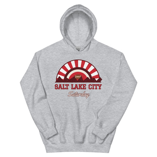 Salt Lake City Saturday Hoodie in sport grey, front