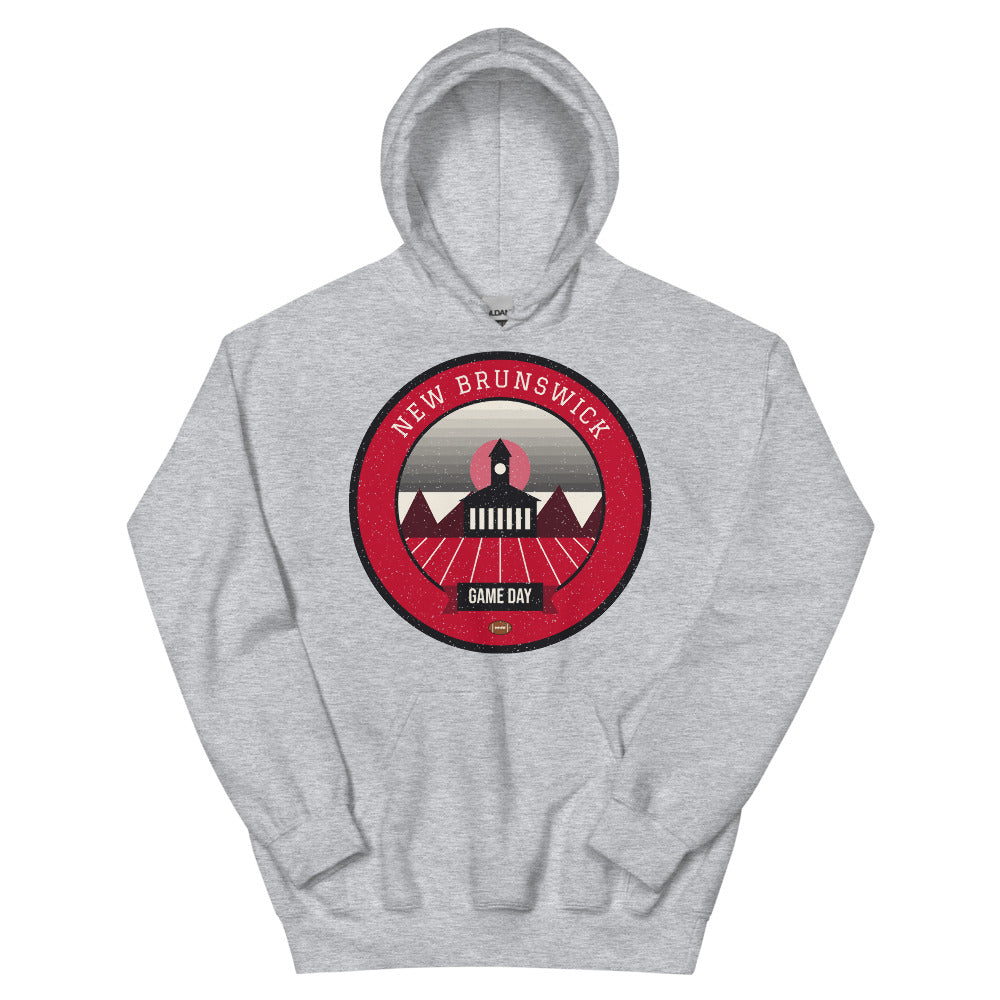 Scarlet & Black Raritan Game Day Hoodie in sport grey, front