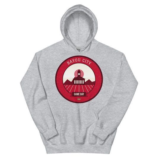 Scarlet Bayou City Game Day Hoodie in sport grey, front