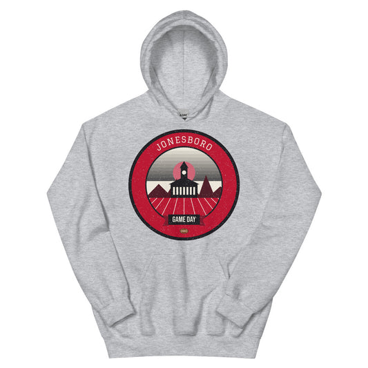 Scarlet Delta Game Day Hoodie in sport grey, front