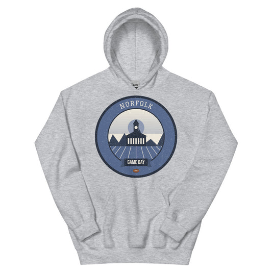 Slate Blue Harbor Game Day Hoodie in sport grey, front