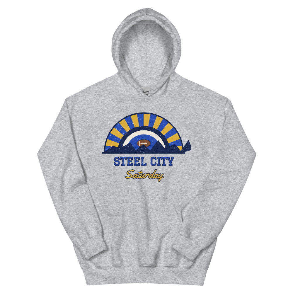 Steel City Saturday Hoodie in sport grey, front