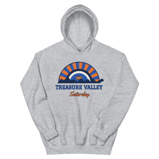 Treasure Valley Saturday Hoodie in sport grey, front