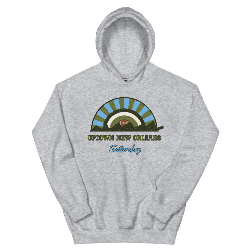 Uptown New Orleans Saturday Hoodie in sport grey, front
