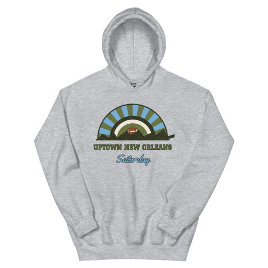 Uptown New Orleans Saturday Hoodie in sport grey, front