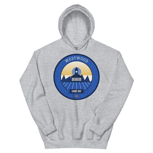 Westwood Blue & Gold Game Day Hoodie in sport grey, front