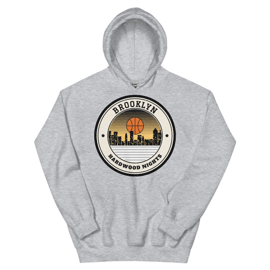 Brooklyn Hardwood Nights Hoodie in sport grey, front