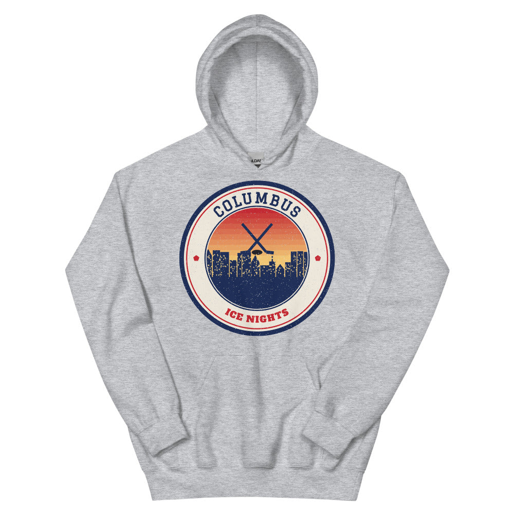 Columbus Ice Nights Hoodie in sport grey, front