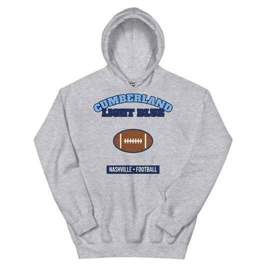 Cumberland Light Blue Football Hoodie in sport grey, front