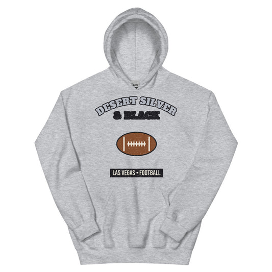 Desert Silver & Black Football Hoodie in sport grey, front