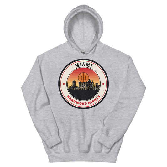 Miami Hardwood Nights Hoodie in sport grey, front