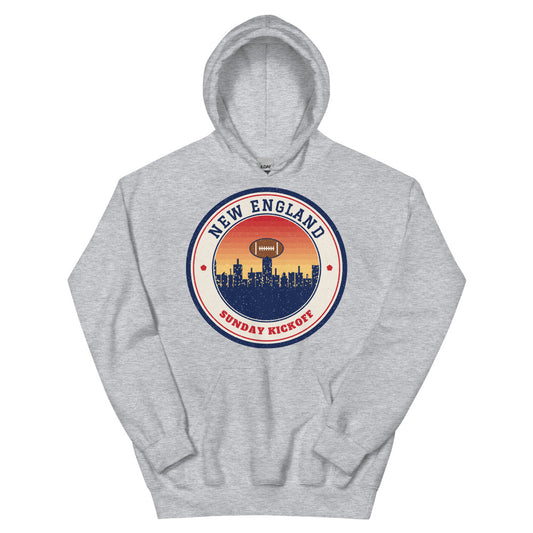 New England Sunday Kickoff Hoodie in sport grey, front