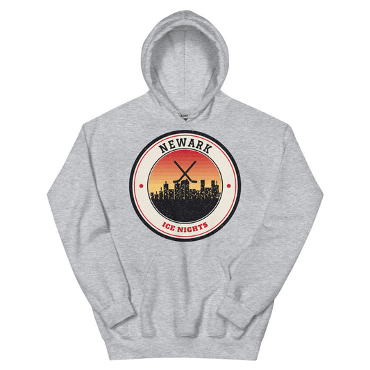 Newark Ice Nights Hoodie in sport grey, front