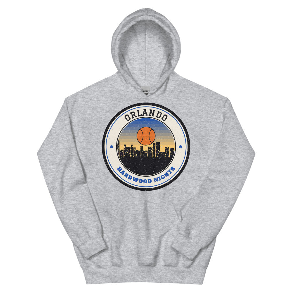 Orlando Hardwood Nights Hoodie in sport grey, front