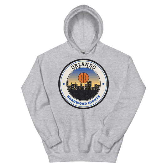 Orlando Hardwood Nights Hoodie in sport grey, front