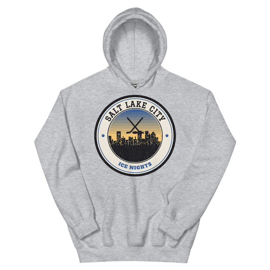 Salt Lake City Ice Nights Hoodie in sport grey, front