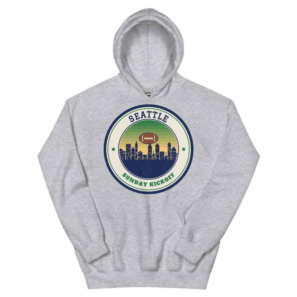 Seattle Sunday Kickoff Hoodie in sport grey, front