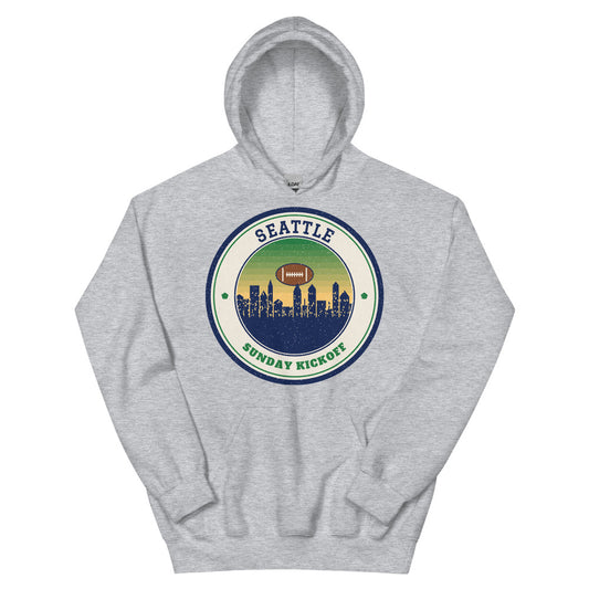 Seattle Sunday Kickoff Hoodie in sport grey, front