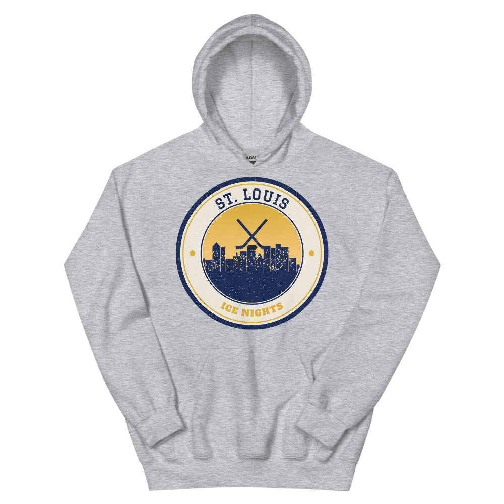St. Louis Ice Nights Hoodie in sport grey, front