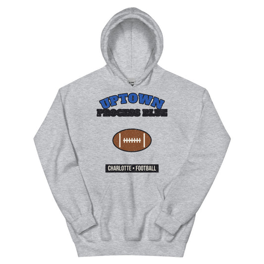 Uptown Process Blue Football Hoodie in sport grey, front