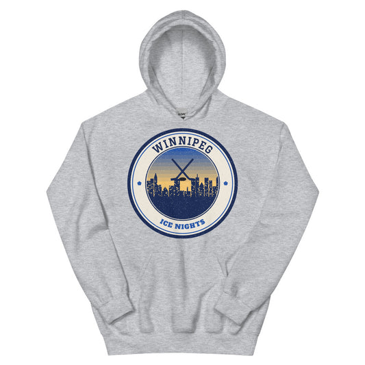Winnipeg Ice Nights Hoodie in sport grey, front