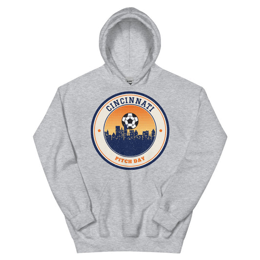 Cincinnati Pitch Day Hoodie in sport grey, front