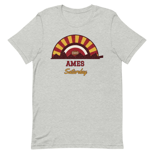 Ames Saturday Tee in athletic heather, front