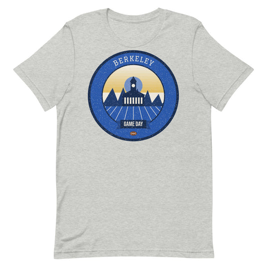 Bay Fog Blue & Gold Game Day Tee in athletic heather, front
