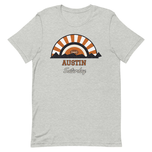 Austin Saturday Tee in athletic heather, front