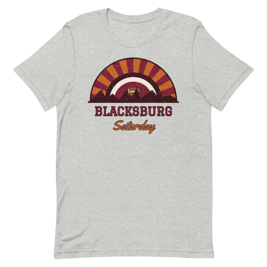 Blacksburg Saturday Tee in athletic heather, front