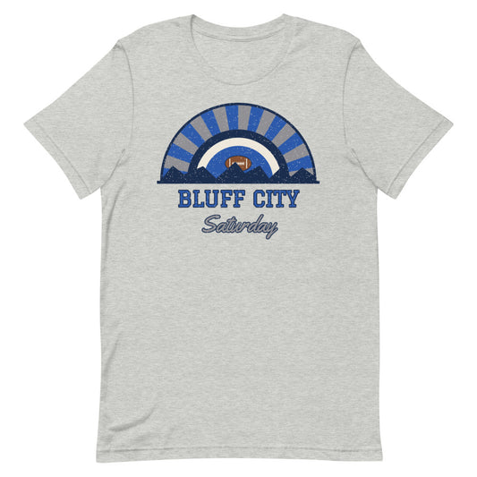Bluff City Saturday Tee in athletic heather, front