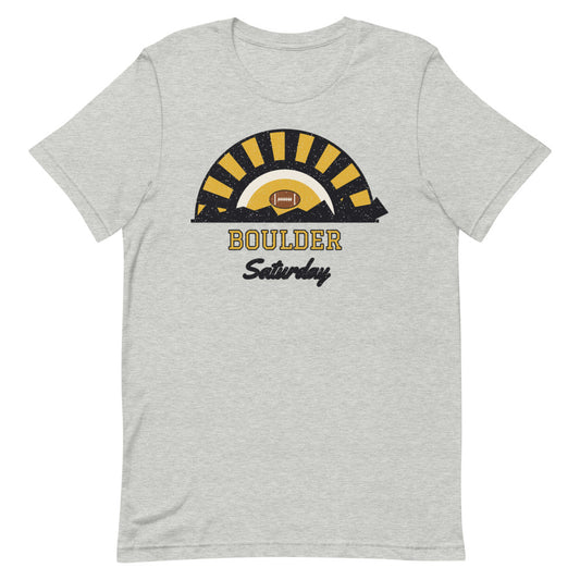 Boulder Saturday Tee in athletic heather, front