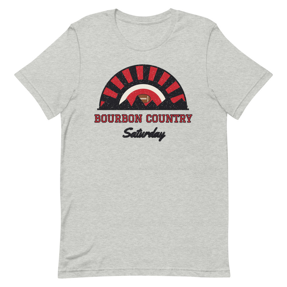 Bourbon Country Saturday Tee in athletic heather, front