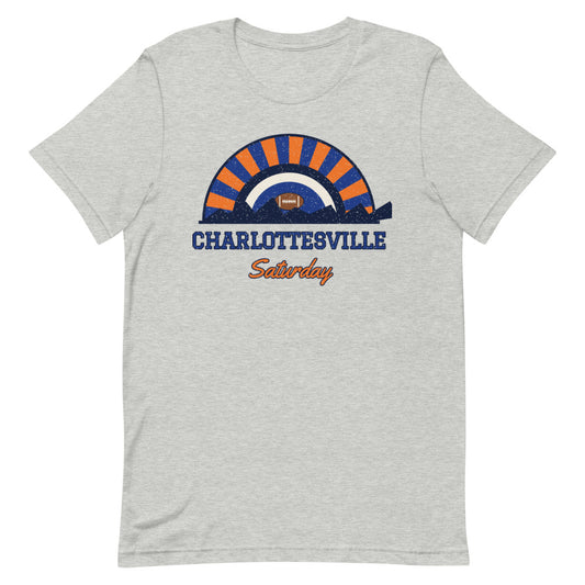 Charlottesville Saturday Tee in athletic heather, front