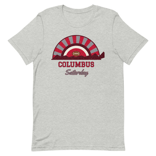 Columbus Saturday Tee in athletic heather, front