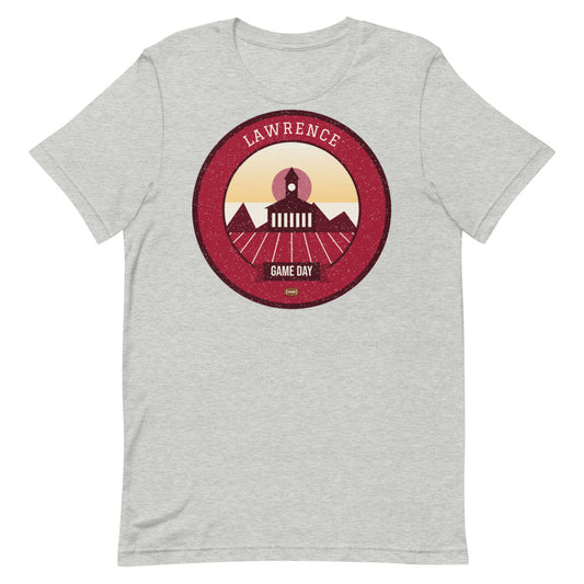 Crimson & Blue Hilltop Game Day Tee in athletic heather, front