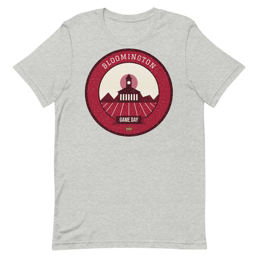 Crimson & Cream Limestone Game Day Tee in athletic heather, front