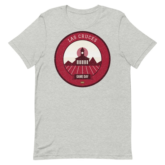Crimson Organ Mountains Game Day Tee in athletic heather, front