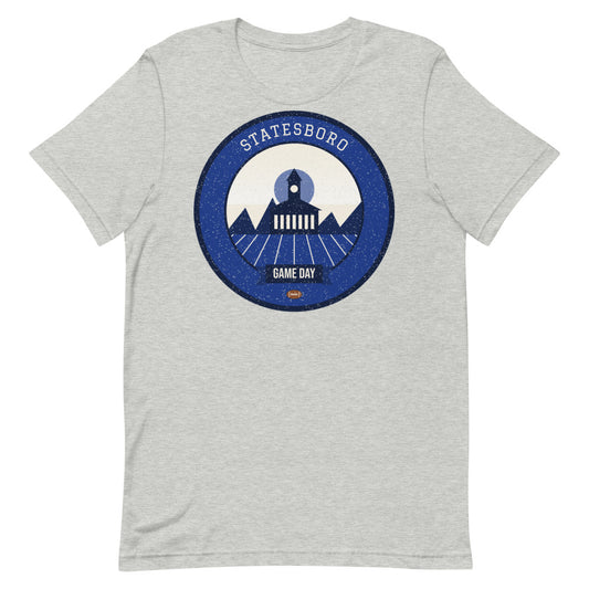 Deep Blue Coastal Plain Game Day Tee in athletic heather, front