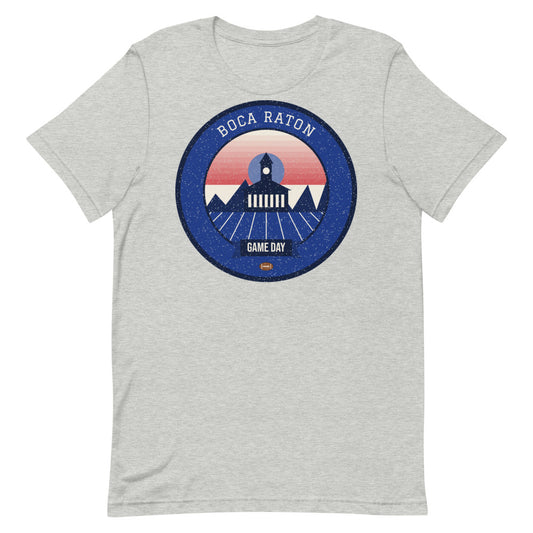Deep Blue Oceanfront Game Day Tee in athletic heather, front