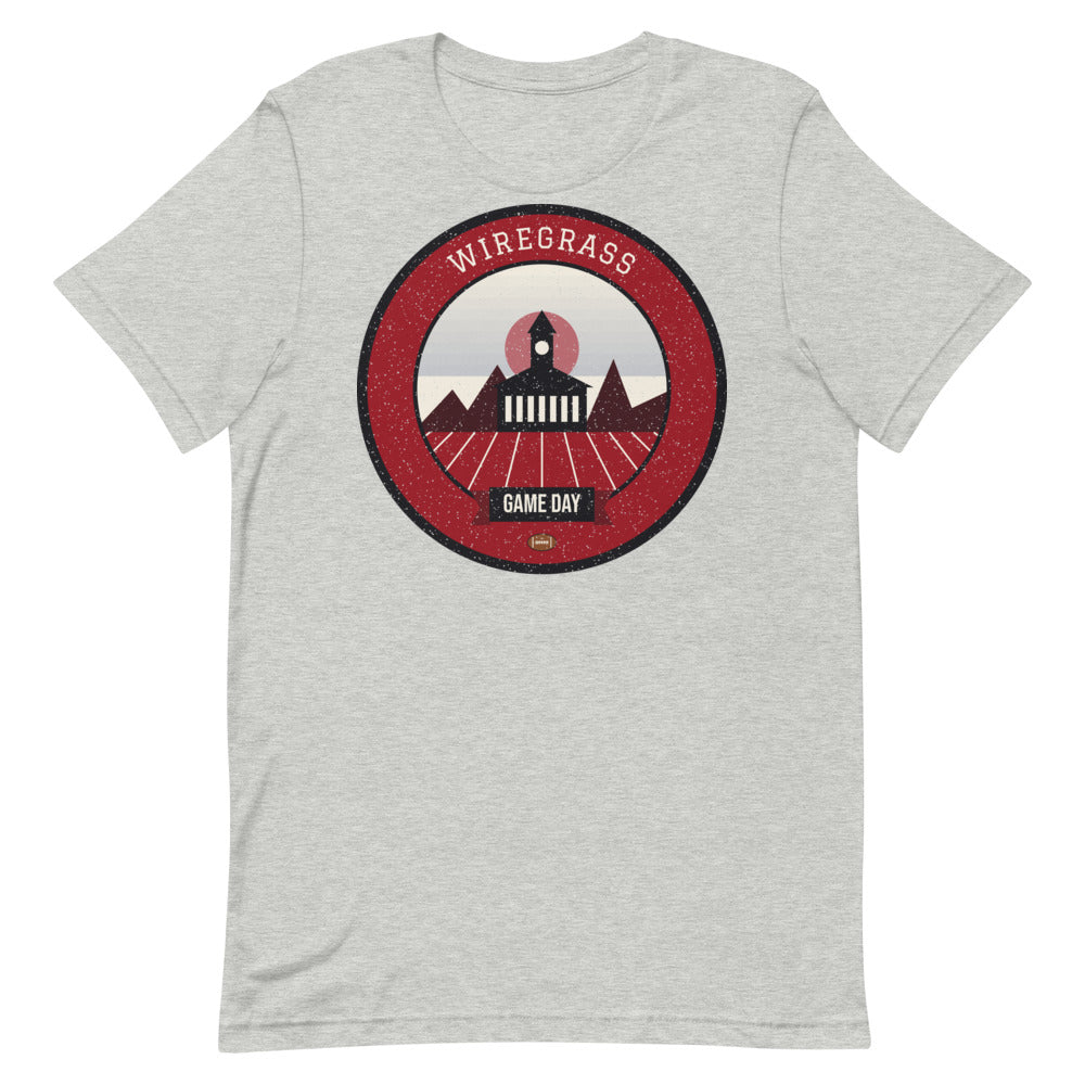 Deep Red Wiregrass Game Day Tee in athletic heather, front