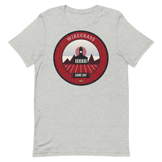 Deep Red Wiregrass Game Day Tee in athletic heather, front