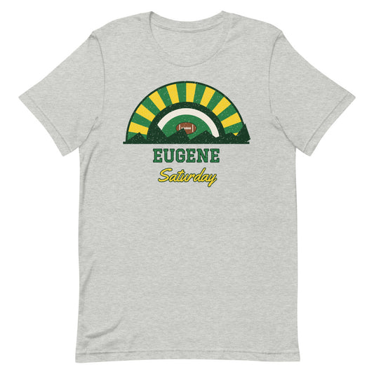 Eugene Saturday Tee in athletic heather, front